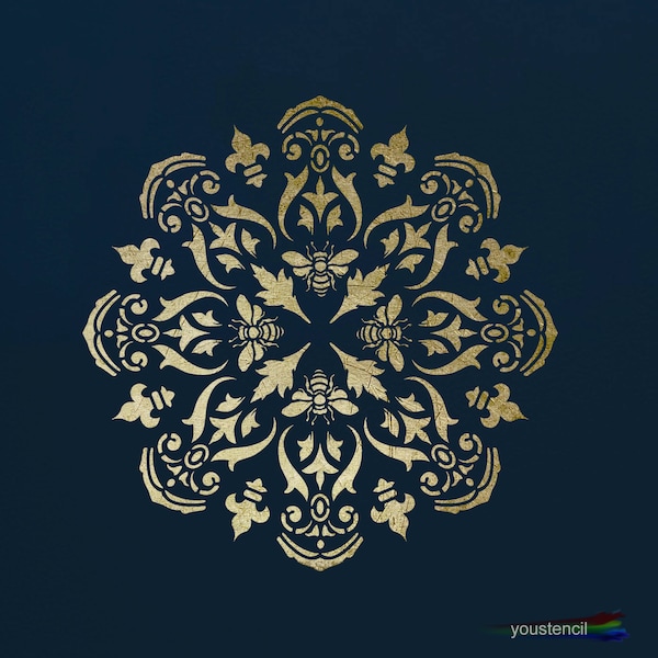 Pochoir mandala pour murs, objets d'art et meubles.  ST38