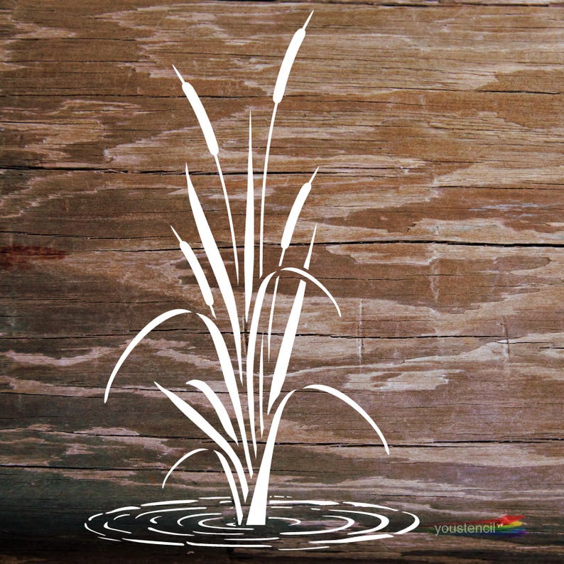 Cattail Stencil for Walls Art and Furniture. ST63 Etsy