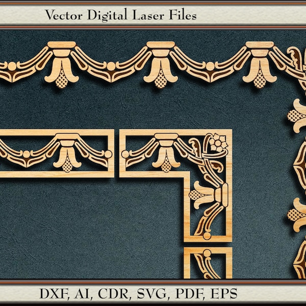 Victorian Border Vector, #1. svg, dxf, ai, cdr,  pdf, eps. For laser cutting and engraving.