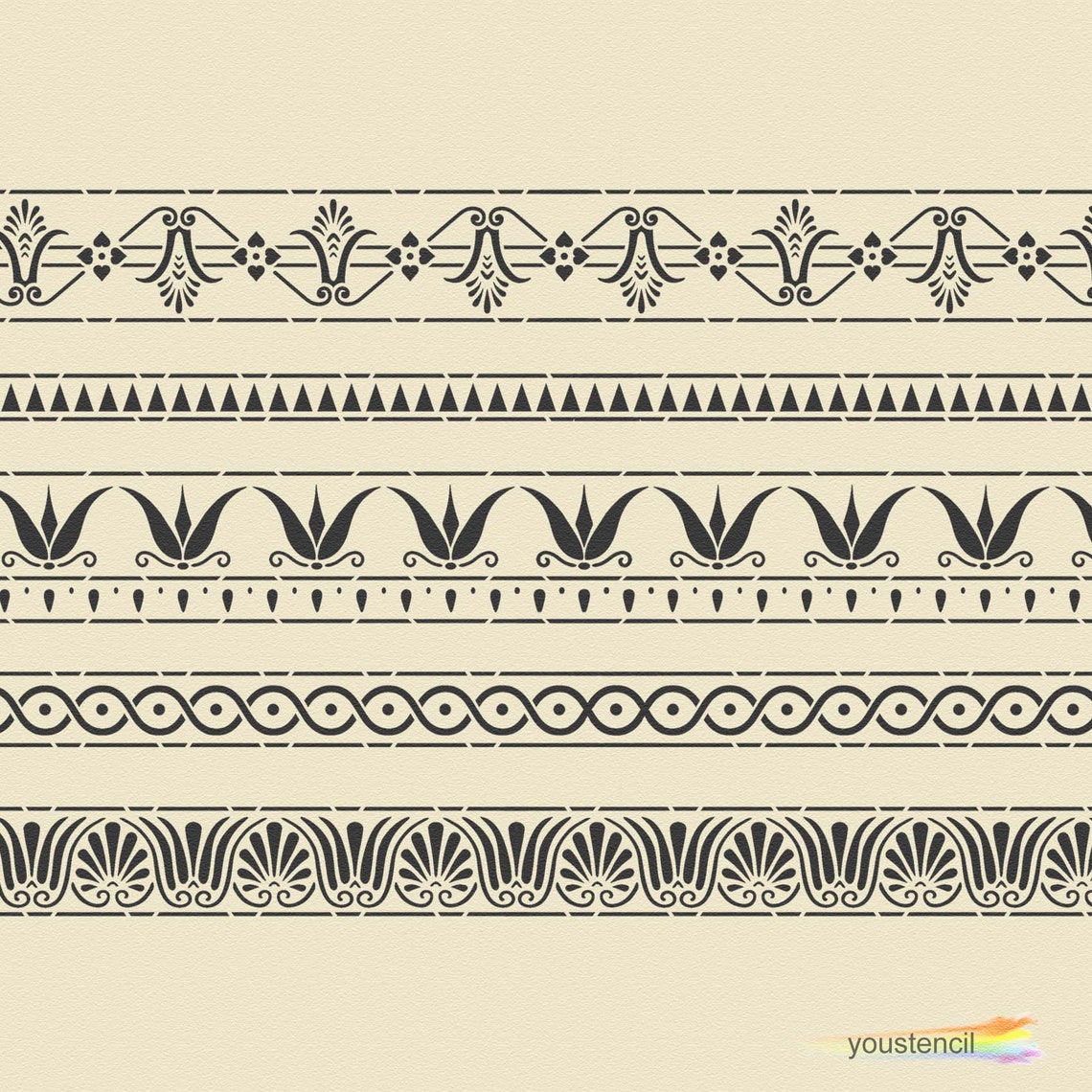 Greek Decorative Borders Stencil for Walls Art and Etsy