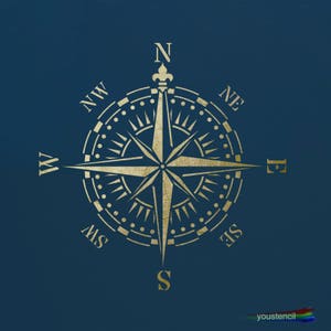 Victorian Compass  Stencil, for Walls, Art and Furniture. ST62