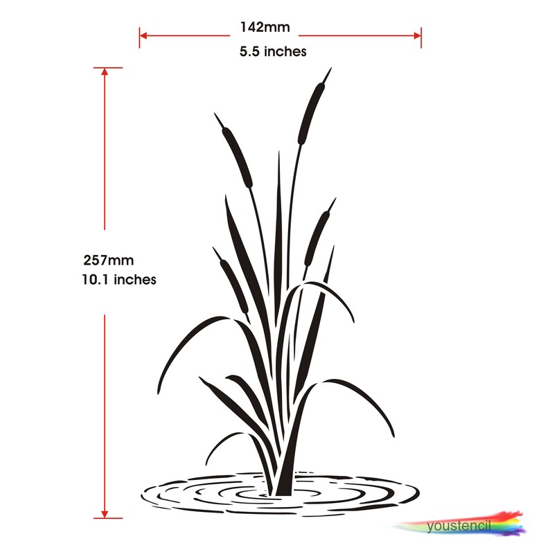 Cattail Stencil for Walls Art and Furniture. ST63 Etsy