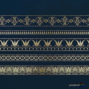 Stencil con bordi decorativi greci, per pareti, arte e mobili: ST103