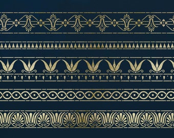 Greek Decorative Borders Stencil,  for Walls, Art and Furniture: ST103