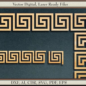 Griekse sleutelvector, met hoek #51, svg, dxf, ai, cdr, pdf, eps. Voor laser en plotter.