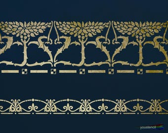 Large 20th Century Border Stencil,  for Walls and  Art  ST115L