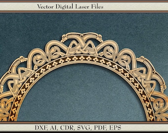 Viking, Norse, Celtic, Round Border, Vector, #99, svg, dxf, ai, cdr,  pdf, eps. Laser Cut Files.