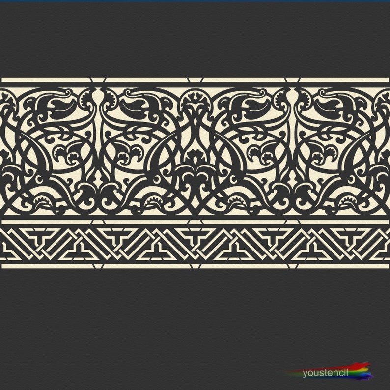 Moroccan Border Stencil for Art Walls and Furniture ST96 Etsy Canada