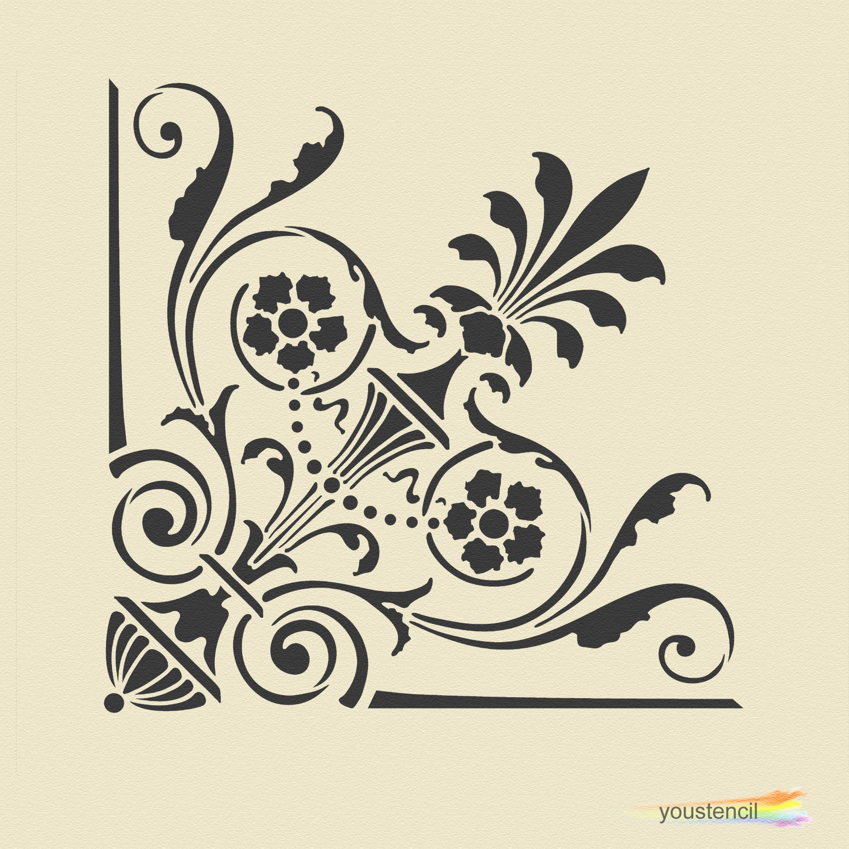 Set Of 6 Stencil Templates, Set 6 Corner Frame Stencils, Victorian Corner Stencil, Victorian Border Stencil, Border Stencil For Furniture (X1(7.62cm/3inches