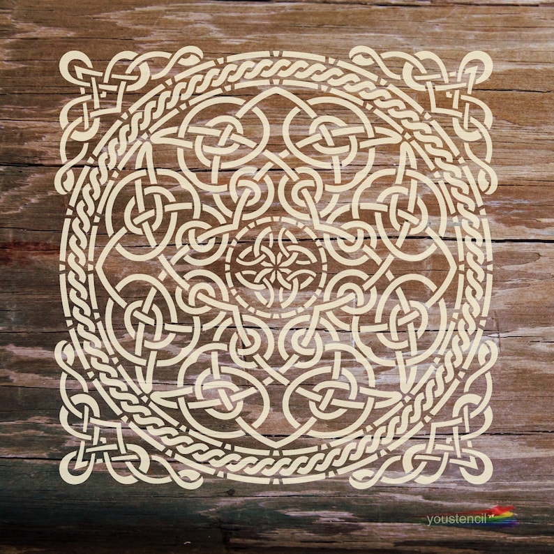 celtic knot wall stencil large st86 etsy