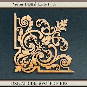 Victorian Corner Design, Vector,  #8,  svg, dxf, ai, cdr,  pdf, eps, For laser, CNC, cutting and engraving.