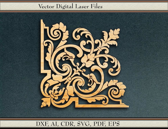 Victorian Corner Design, Vector, #8, Svg, Dxf, Ai, Cdr, Pdf, Eps