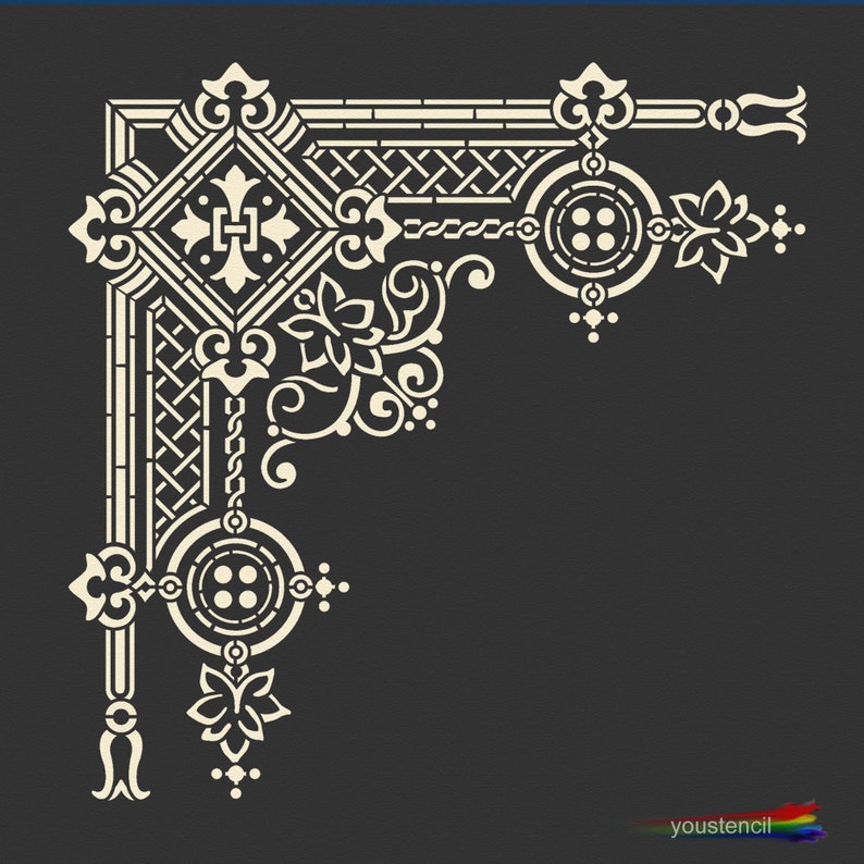 Gothic Corner Stencil for Art Walls & Furniture ST104 Etsy