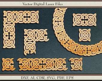 Celtic Knot Border Vector, #94, svg, dxf, ai, cdr,  pdf, eps. Laser Cut Files.
