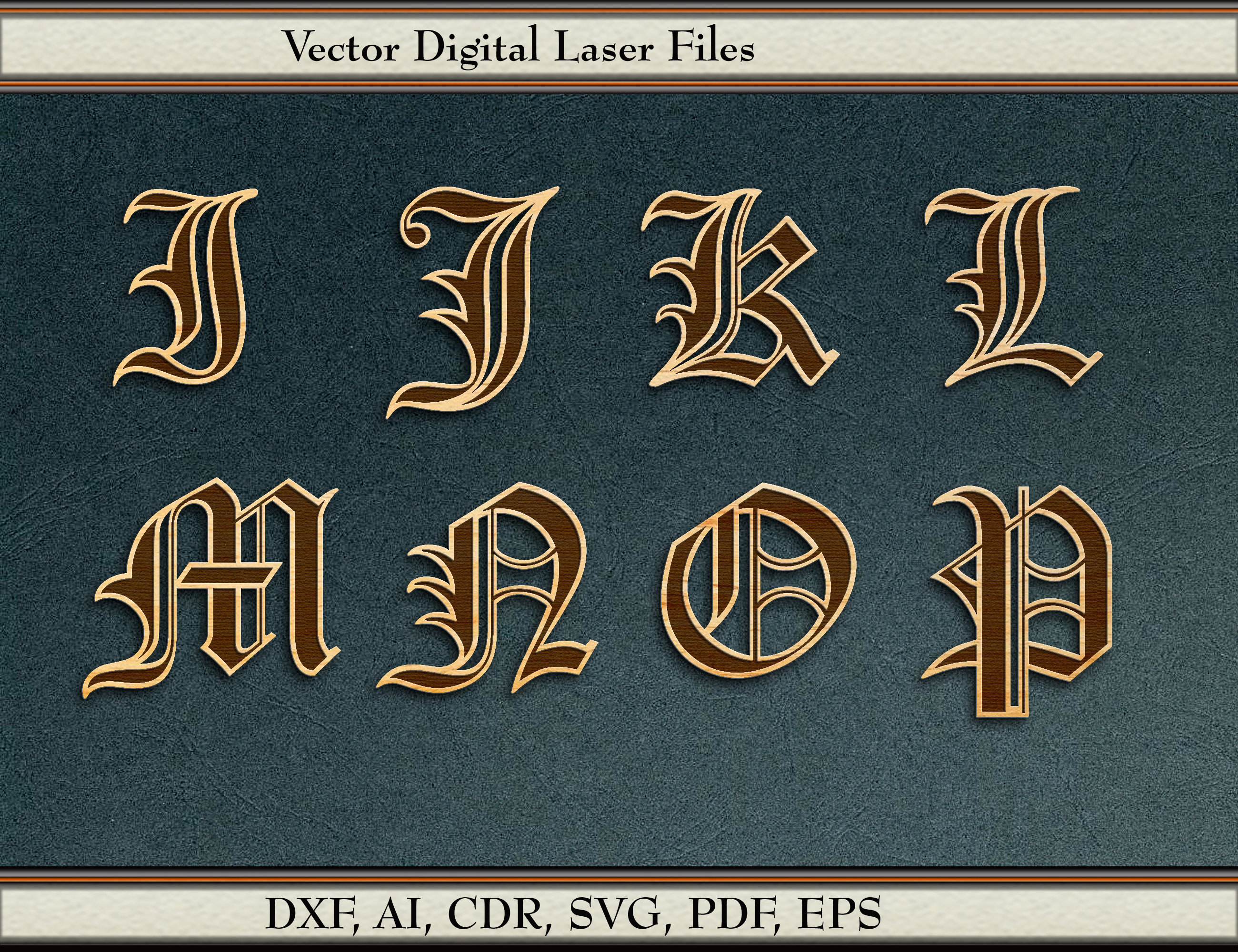 Old English R Vector Old English Lettering, Vector. Svg, Dxf, Ai, Cdr, Pdf, Eps. for Laser ...