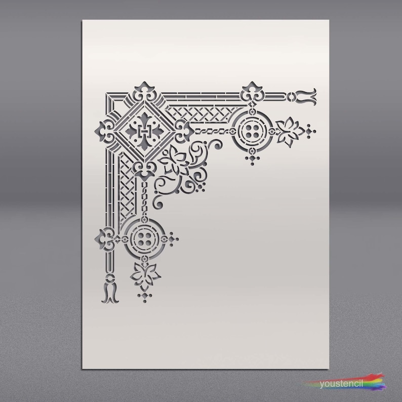 Gothic Corner Stencil for Art Walls & Furniture ST104 Etsy