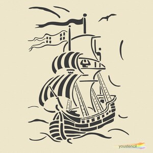 Ship Stencil. Old Galleon. for Walls, Furniture and Art. ST106 - Etsy