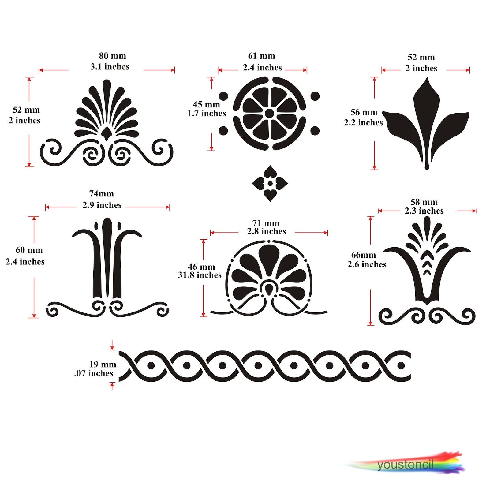 Motivi decorativi greci Stencil 2 per pareti arte e Etsy Italia