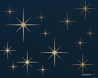 Star Stencil, for Walls, Furniture and Art.  Night Stars ST121