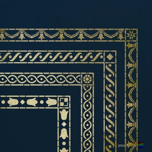 Border Stencil Set With Corners, for Walls, Furniture and Art.  ST29