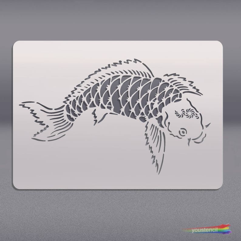 Koi Stencil, for Walls, Furniture and Art. ST10 image 3