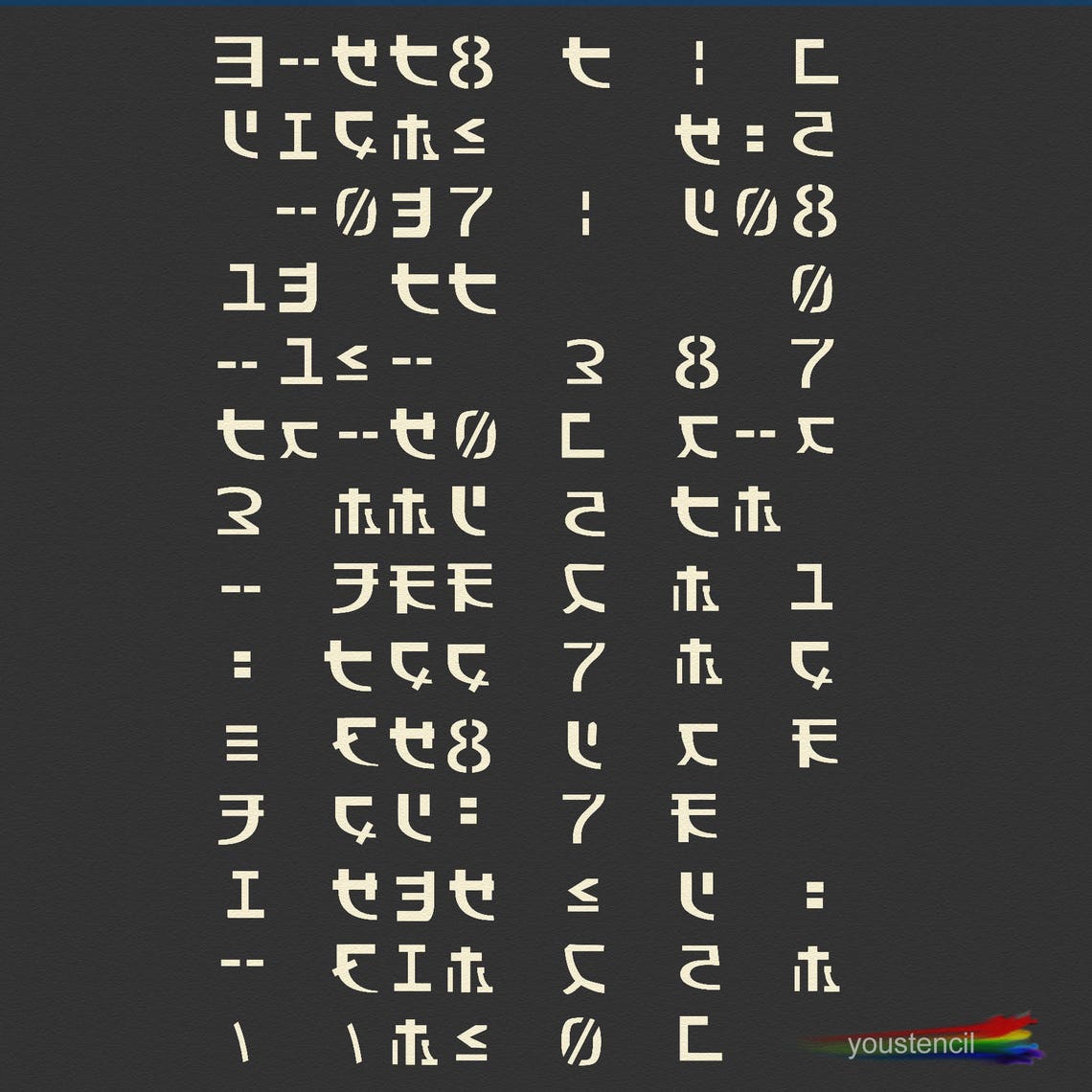 Alien Code Stencil (matrix Style): ST46 - Etsy