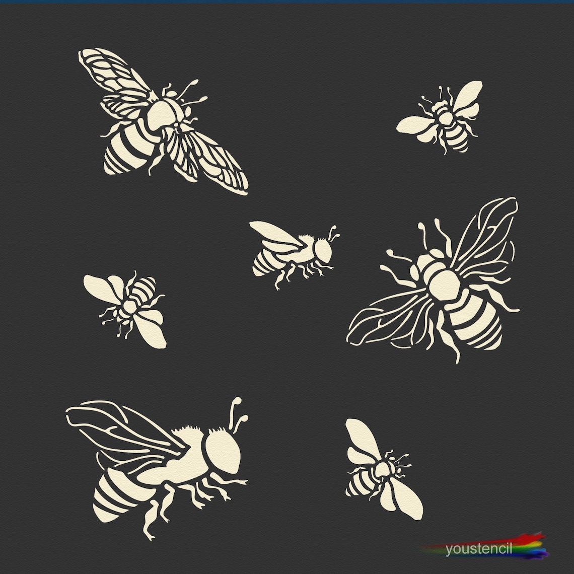 Bee Stencil for Walls Furniture and Art ST48 | Etsy