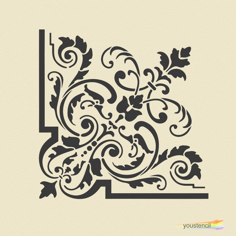 Victorian Corner Stencil for Art Walls & Furniture ST80 Etsy Australia