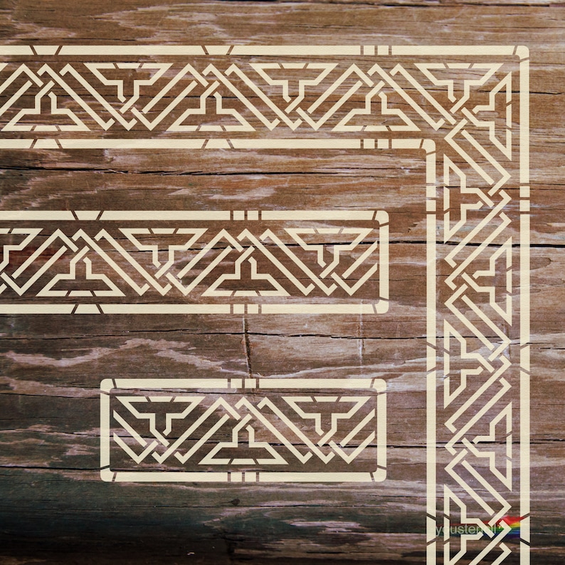 Moroccan Border Stencil With Corner and Terminations for Art Etsy