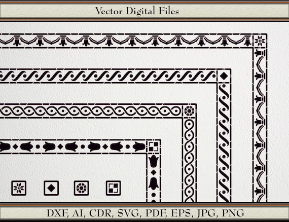 ワ*ン様 2000s border layered design long te Victorian Borders With Corners and Terminations #29D, Digital