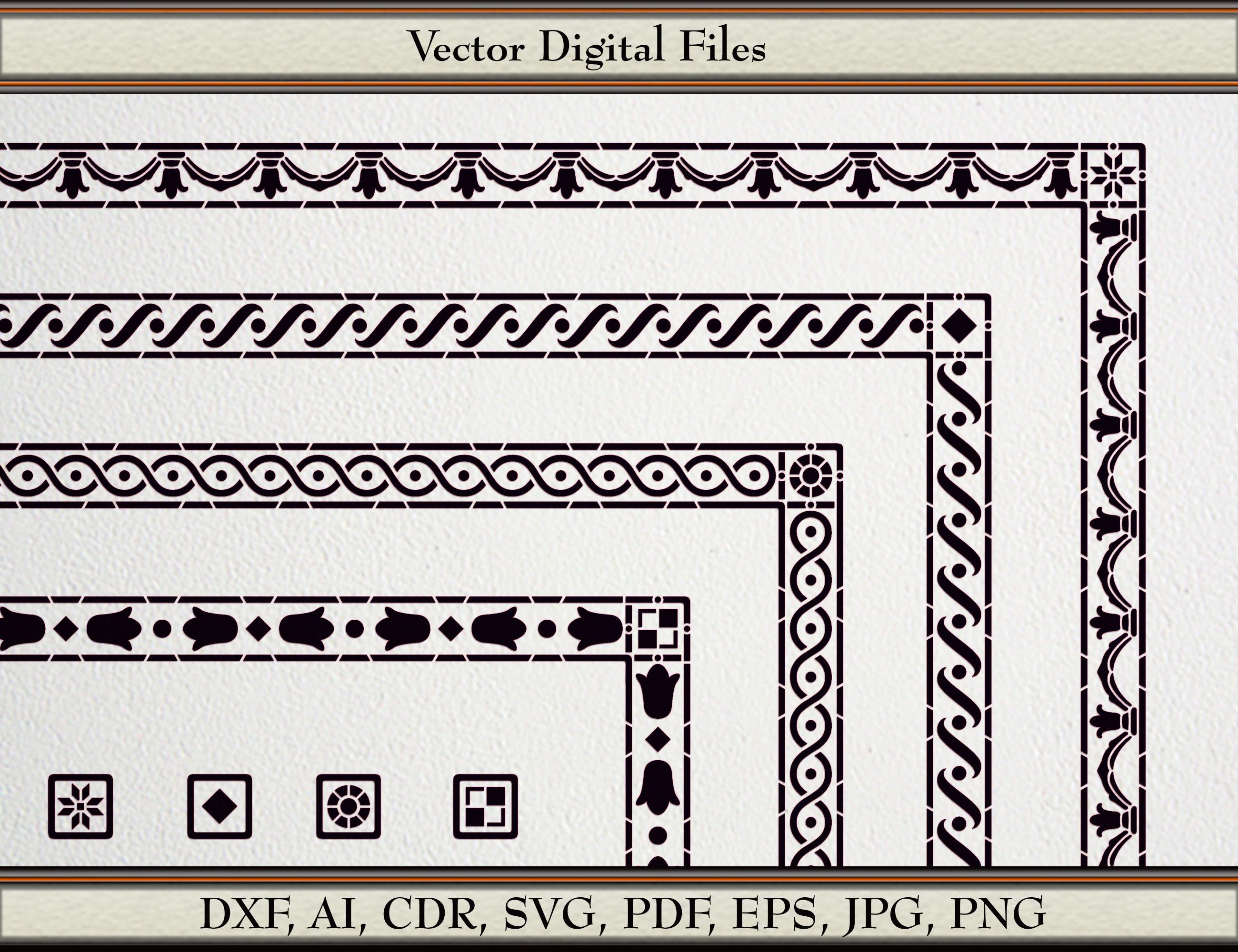 Victorian Borders With Corners and Terminations #29D, Digital