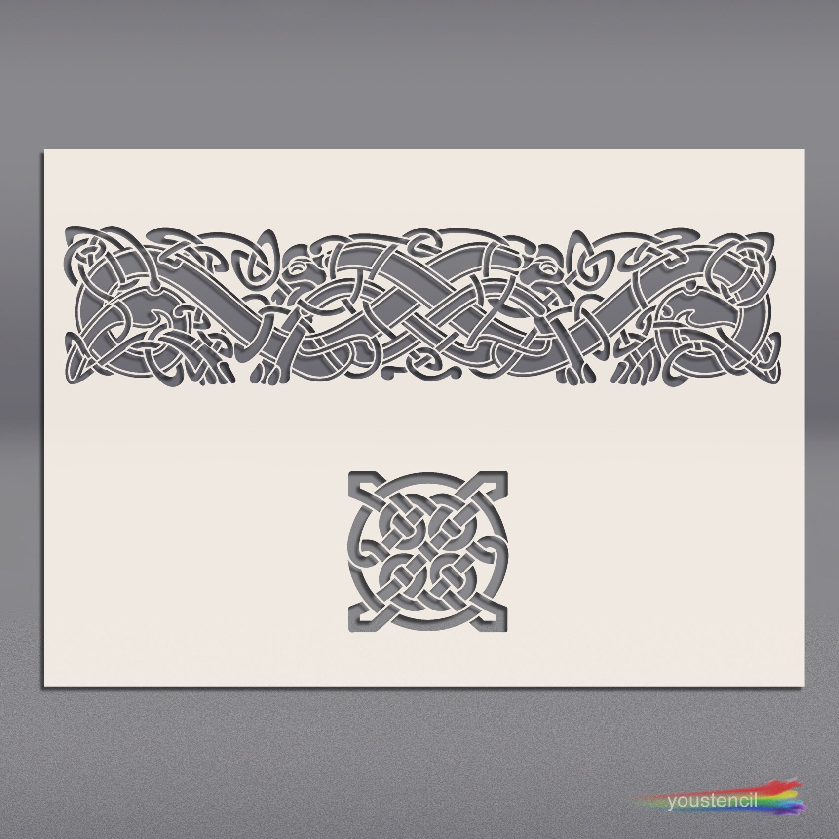 Plantilla De Nudos Celtas - 30x30 Cm, Plástico Reutilizable, Para Pintar En Madera, Tela O Paredes