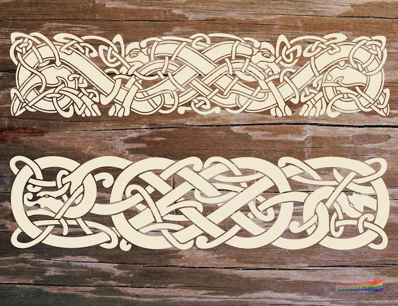 Large Celtic Knot Border Stencils for Walls, Furniture and Art , ST123 ...