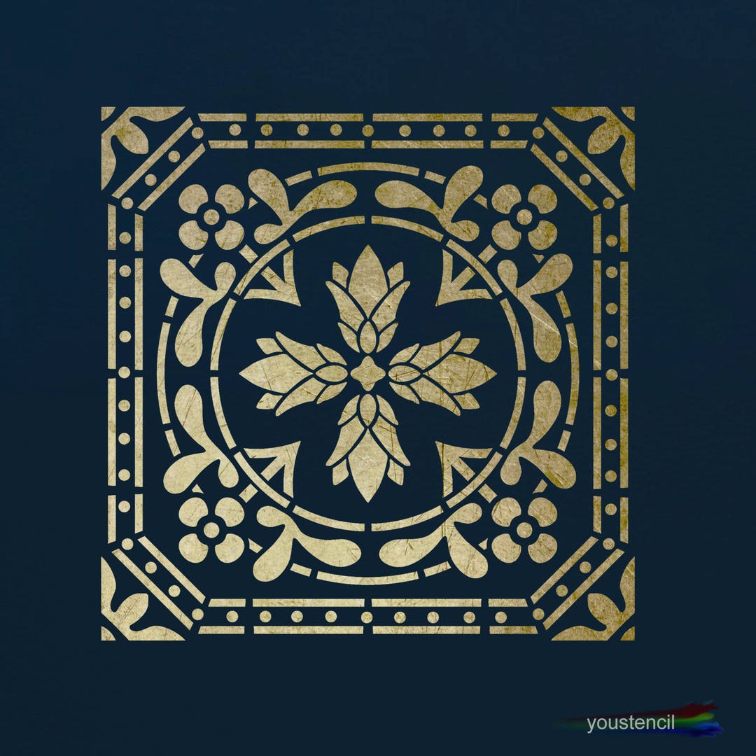 壁やアート用のポルトガルのアズレージョ タイル ステンシル ST20