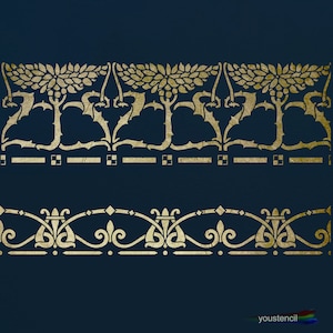 Border Stencil Set. Early 20th Century . For Art, Walls and Furniture. ST18