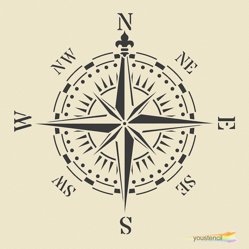 Victorian Compass Stencil for Walls Art and Furniture. ST62 Etsy