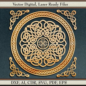 Celtic Knot, Tile Design, Vector, #86, svg, dxf, ai, cdr,  pdf, eps. Laser Cut Files.