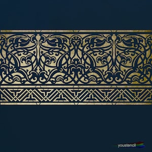 Bordüre Schablone für Kunst, Wände und Möbel ST96