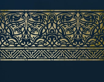 Moroccan Border Stencil for Art,  Walls and Furniture ST96