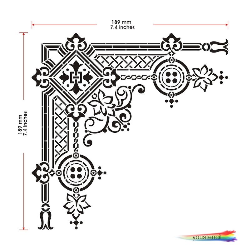 Gothic Corner Stencil for Art Walls & Furniture ST104 Etsy