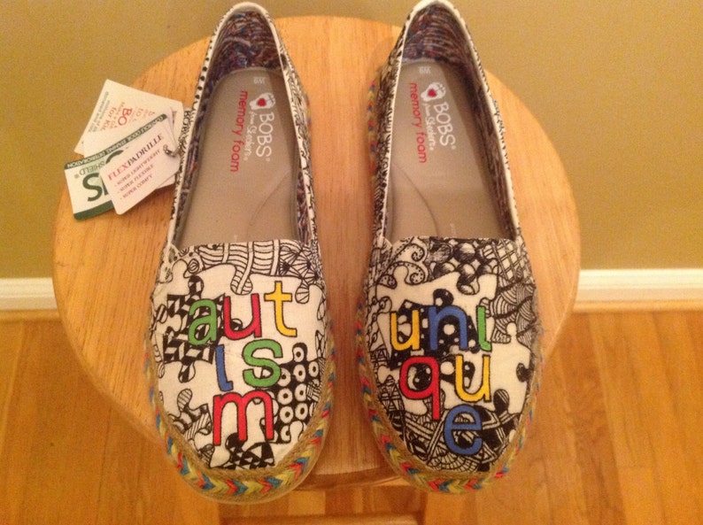 Autism Awareness Puzzle Shoes Etsy