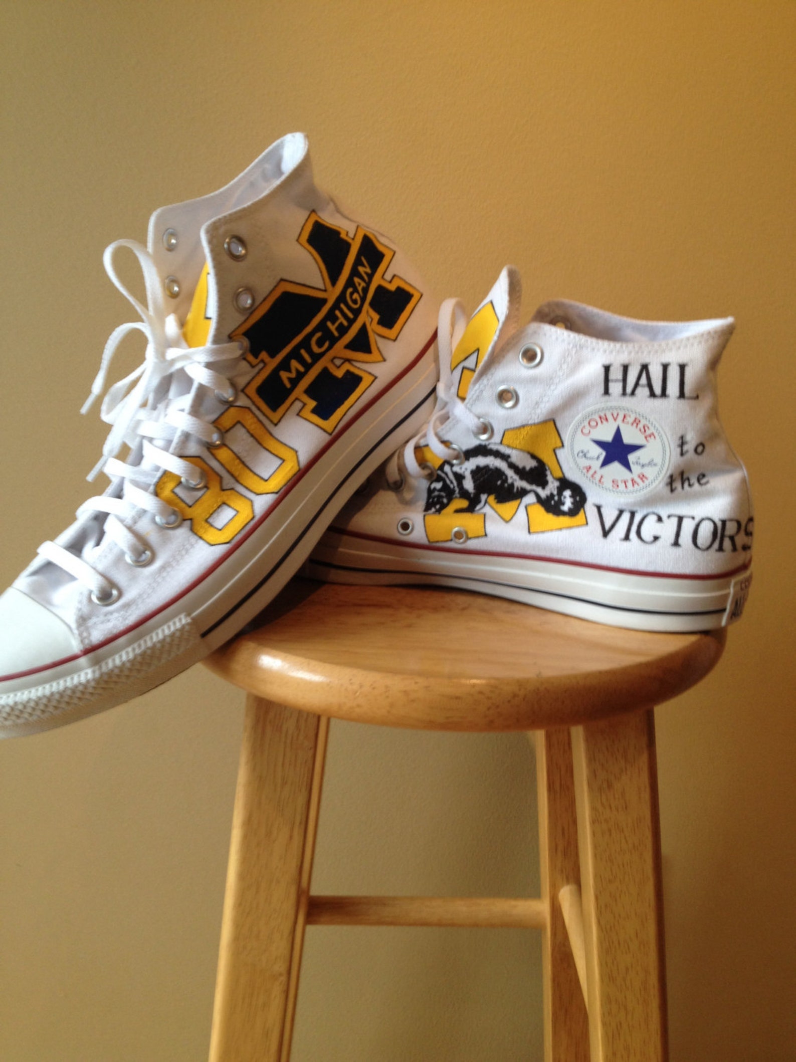 University of Michigan Shoes Etsy