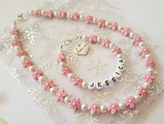 personalised flower girl bracelets