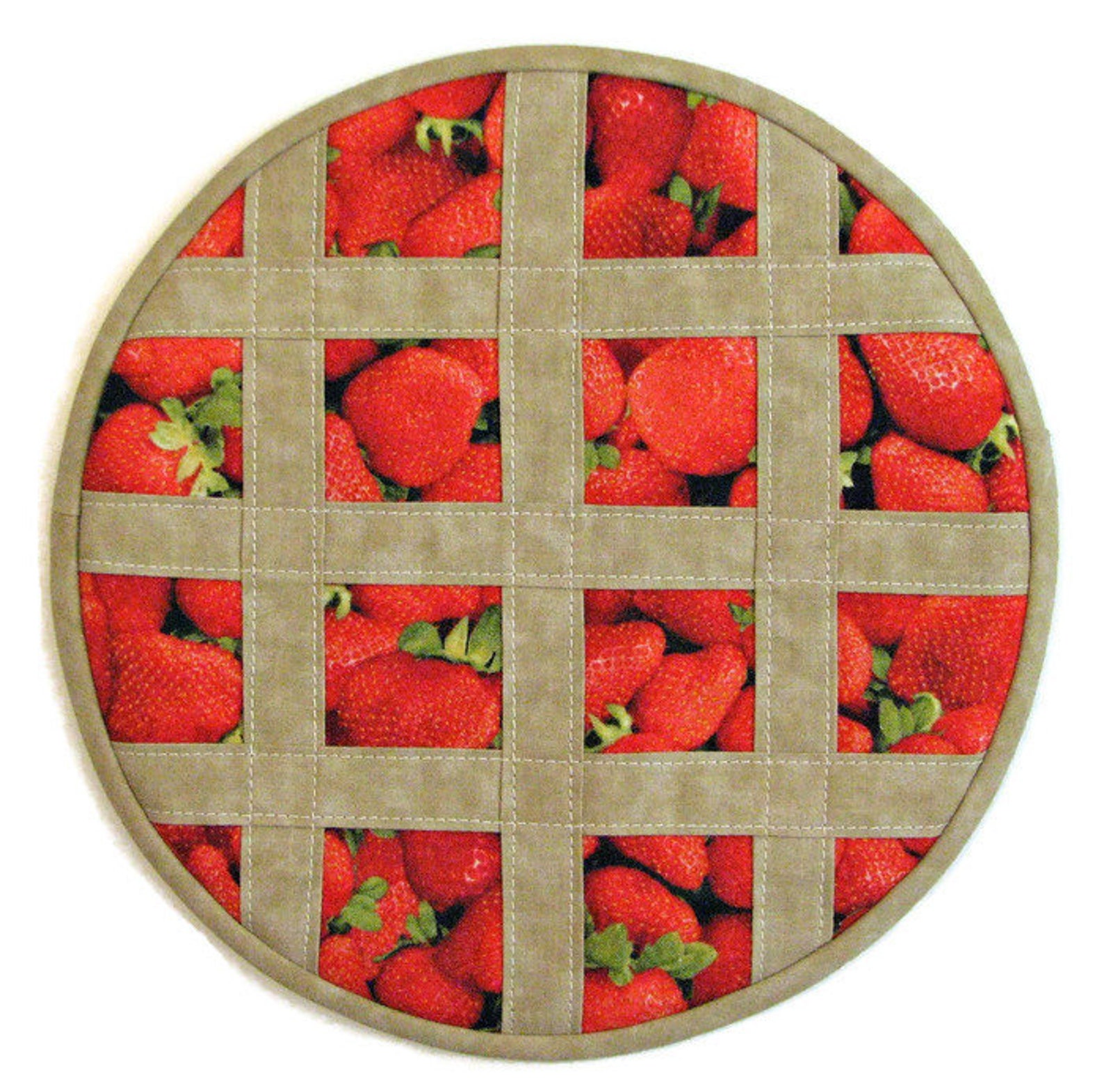 Fruit Pie Pot Holder Quilted Fabric Trivet Kitchen Hot Pad Etsy