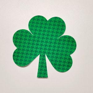 Iron-On Applique Quilting Cotton Shamrocks, Set of 4 Large Fabric Shamrocks for Quilt Blocks, Green St. Patrick's Day Shamrocks 4.5x4.25 image 3