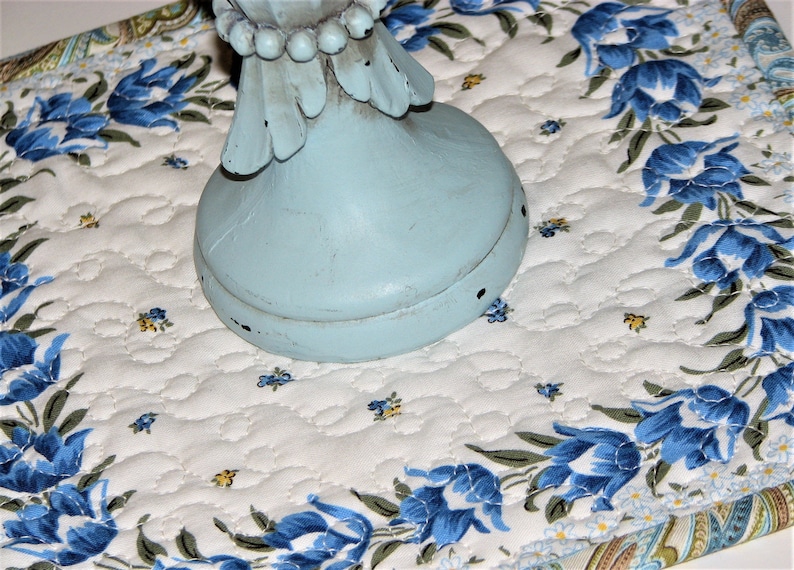 Assorted Shabby Cottage Chic Quilted Candle Mats 8x8 Vintage Look Floral Mug Rugs
