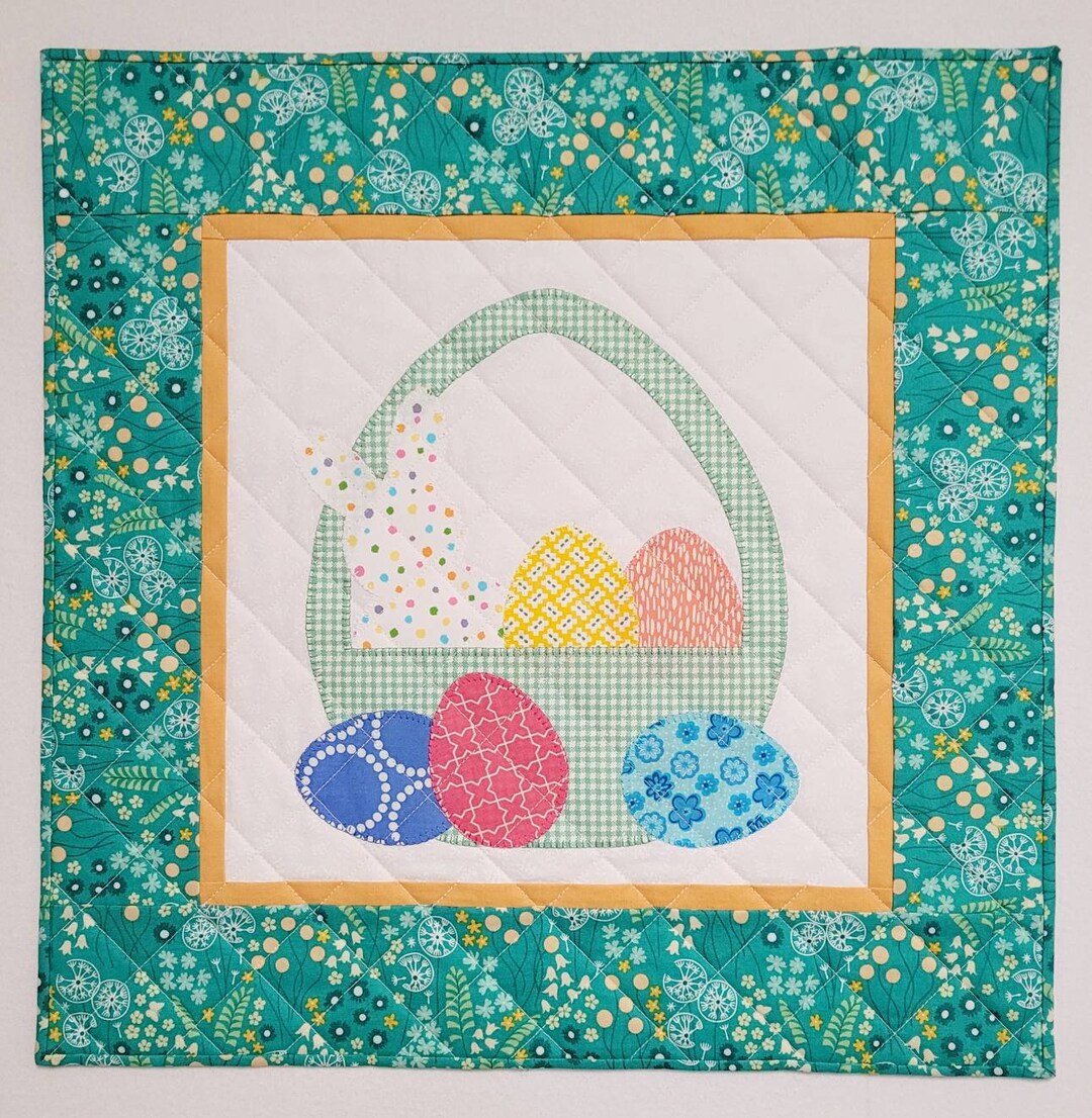 Quilted Easter Wall Hanging Appliqued Easter Basket Wall Etsy Canada