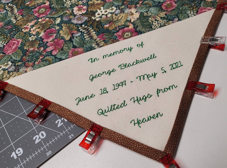 Custom Machine Embroidered Quilt Label Personalized Heirloom Etsy