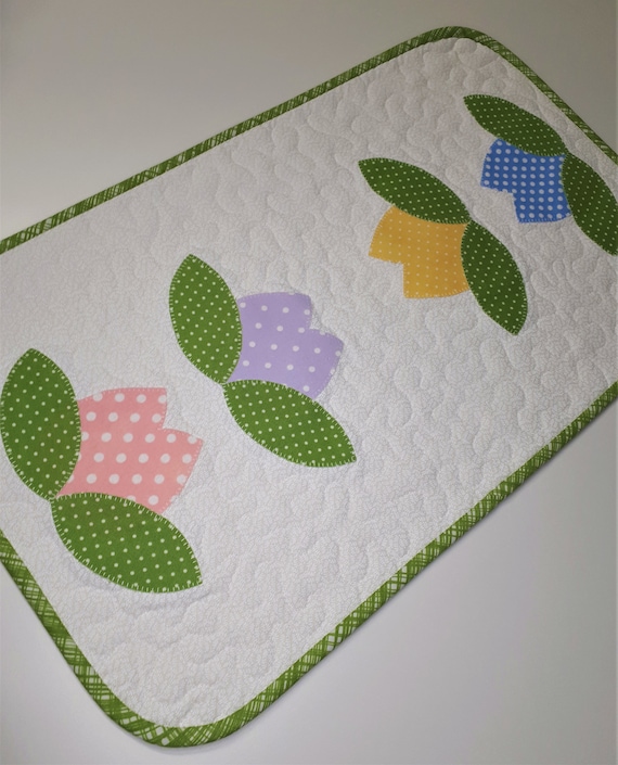 Easter Quilted Table Topper Quilted Candle Mat Flowers Bunnies Spring Easter Table Runner Chicks Easter Decor Spring Mini Quilt Easter Quilted Table Topper Quilted Candle Mat Flowers Bunnies Spring Easter Table Runner Chicks Easter Decor Spring Mini Quilt