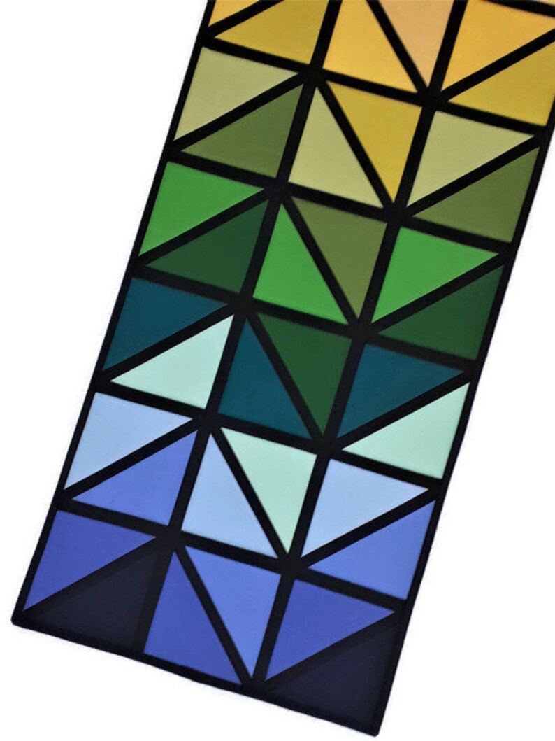 Quilted Stained Glass Table Runner Pattern Village Quilts Etsy